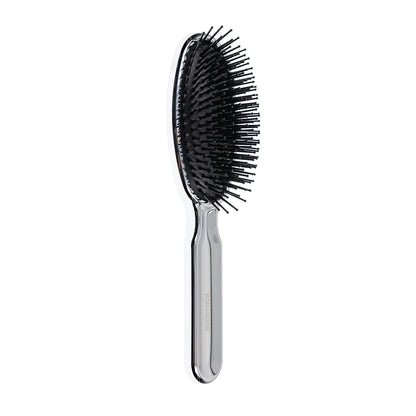 Metallic Oval Large Pneumatic Hair Brush With Plastic Pins CHROME