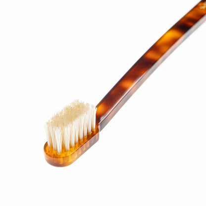 Coccola Tiny Head Toothbrush Medium Natural Bristles Tortoiseshell