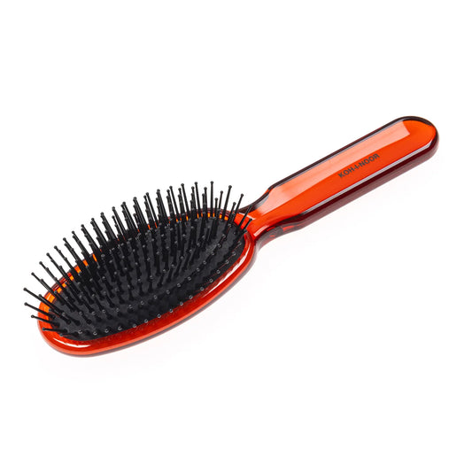 All Season Oval Large Pneumatic Hair Brush with Plastic Pins CORAL