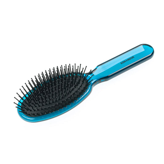 All Season Oval Large Pneumatic Hair Brush with Plastic Pins BLUE