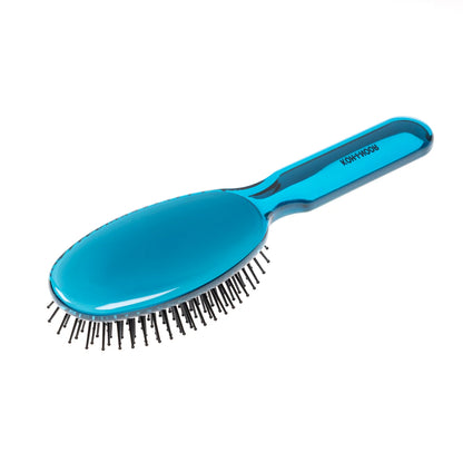 All Season Oval Large Pneumatic Hair Brush with Plastic Pins BLUE