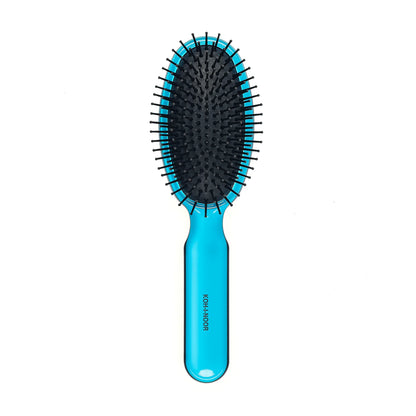 All Season Oval Large Pneumatic Hair Brush with Plastic Pins BLUE