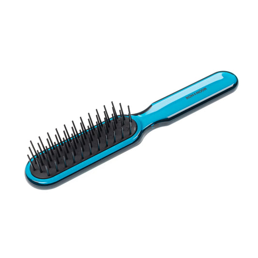All Season Hair Brush with Plastic Pins, Hairdryer Resistant. Rectangular Medium BLUE
