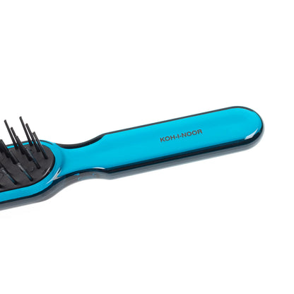 All Season Hair Brush with Plastic Pins, Hairdryer Resistant. Rectangular Medium BLUE