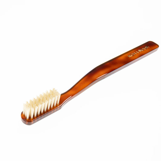 Tortoiseshell Toothbrush Medium Natural Bristles Big Head
