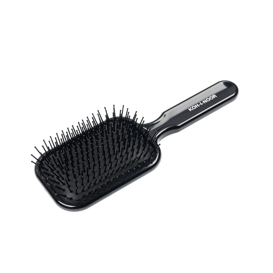 Professional Pneumatic Hair Brush with Wood Pins. Rectangular Large BLACK