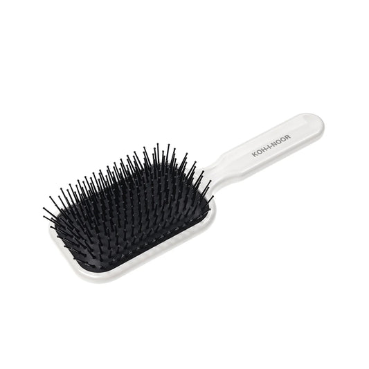 Professional Pneumatic Hair Brush with Wood Pins. Rectangular Large WHITE