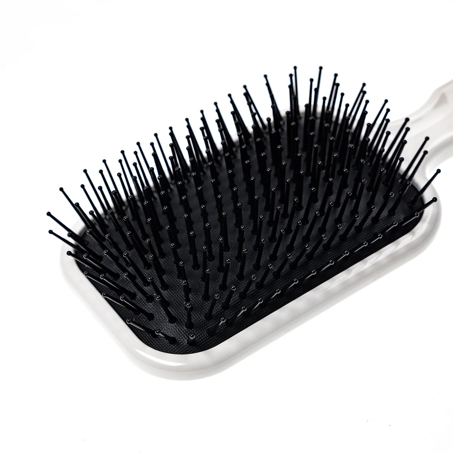 Professional Pneumatic Hair Brush with Wood Pins. Rectangular Large WHITE