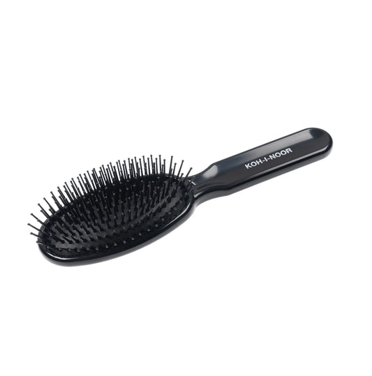 Professional Oval Large Pneumatic Hair Brush With Plastic Pins BLACK