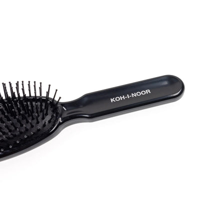 Professional Oval Large Pneumatic Hair Brush With Plastic Pins BLACK
