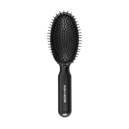 Professional Oval Large Pneumatic Hair Brush With Plastic Pins BLACK
