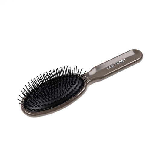 Professional Oval Large Pneumatic Hair Brush With Plastic Pins GREY