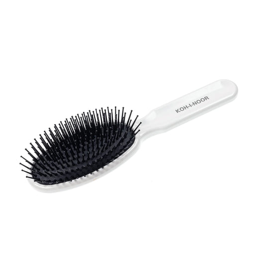 Professional Oval Large Pneumatic Hair Brush With Plastic Pins WHITE