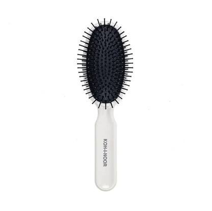 Professional Oval Large Pneumatic Hair Brush With Plastic Pins WHITE