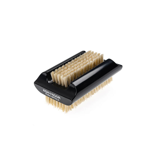 Professional Double Nail Brush Boar Bristle BLACK