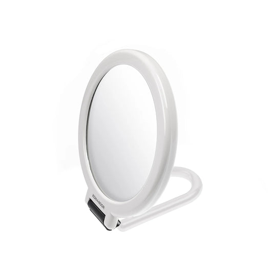 Double-Sided Mirror with Folding Handle x6 Magnification WHITE